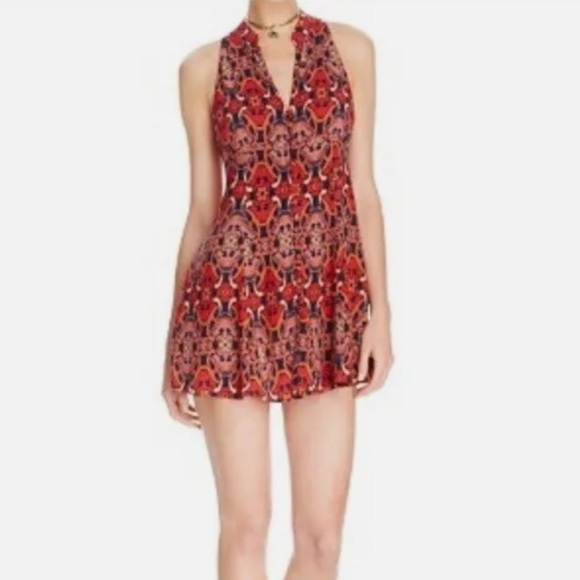 ⭐️ 2/$20 Free People Groovy Get Together Print Funky Tunic Blouse Tank - Picture 3 of 16